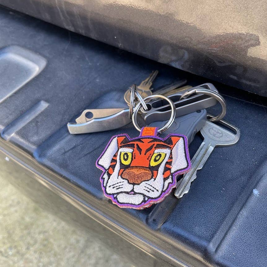 Clemson Tigers Football Mascot Embroidered Keychain