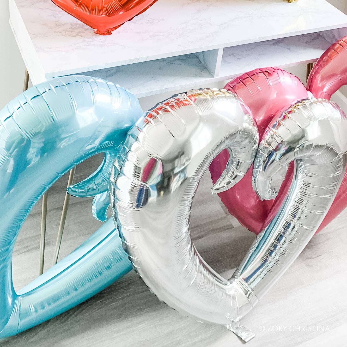 Jumbo Open Heart Shaped Balloon: Silver