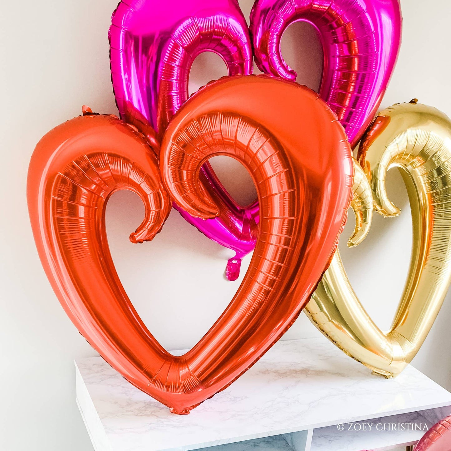 Jumbo Open Heart Shaped Balloon: Silver