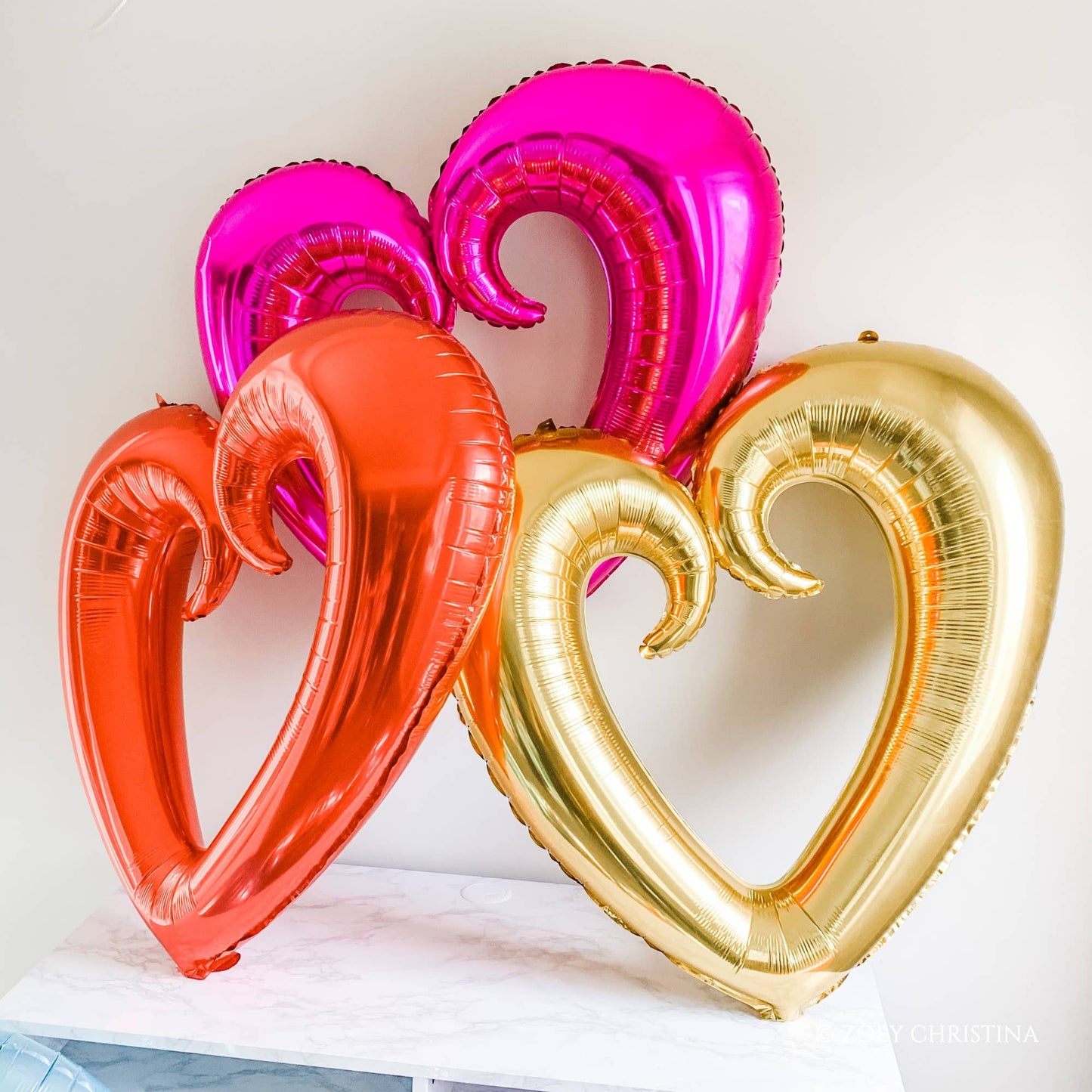 Jumbo Open Heart Shaped Balloon: Silver