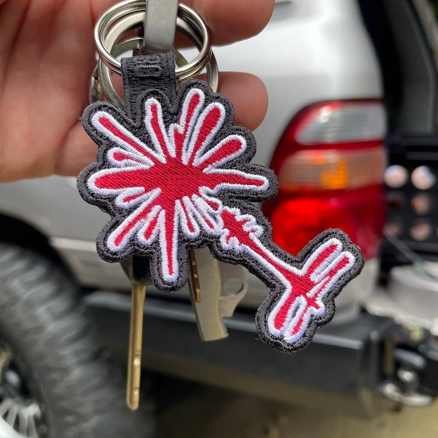 Garnet and Black South Carolina Gamecock Palmetto Keychain