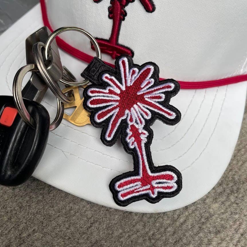 Garnet and Black South Carolina Gamecock Palmetto Keychain