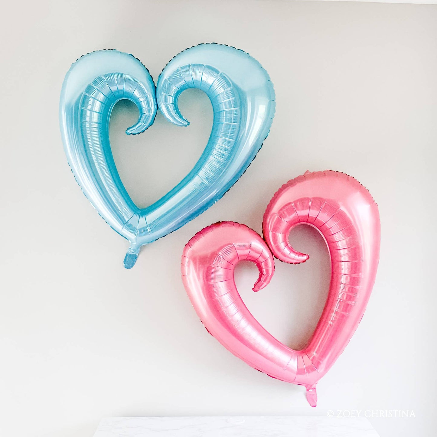 Jumbo Open Heart Shaped Balloon: Silver