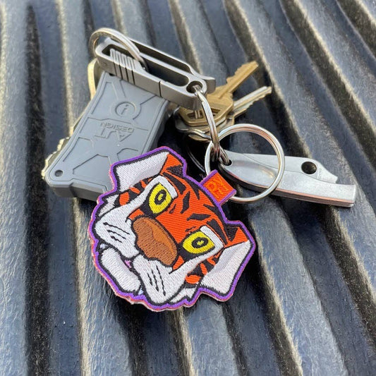 Clemson Tigers Football Mascot Embroidered Keychain